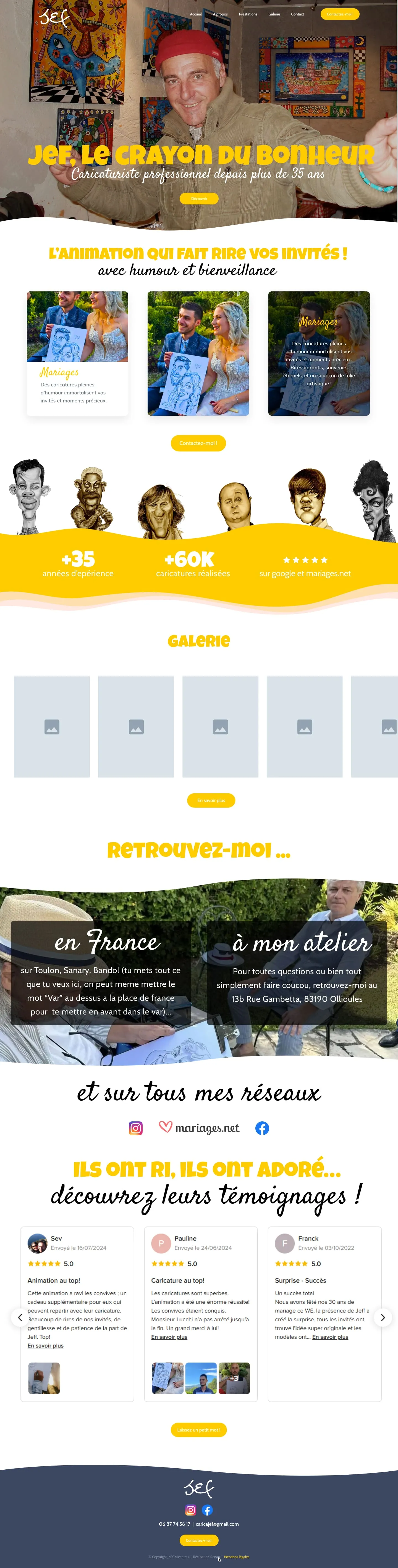 Capture du site Jef Caricatures
